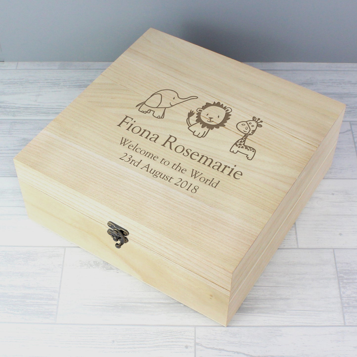 Personalised Hessian Friends Large Wooden Keepsake Box