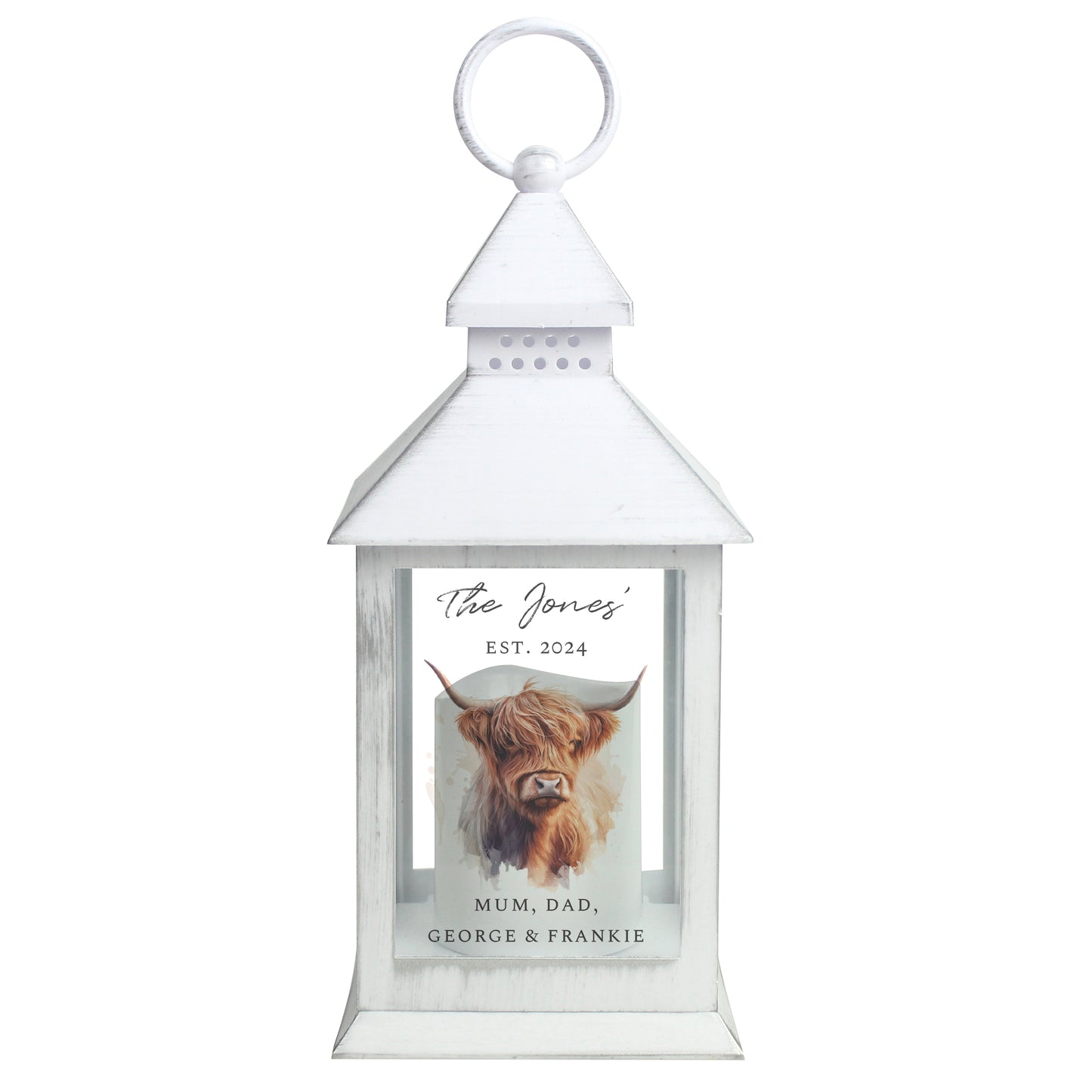 Personalised Highland Cow LED Lantern