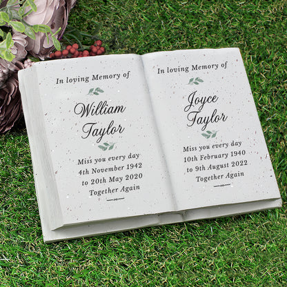 Personalised Couples In Loving Memory Resin Book