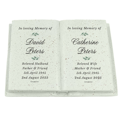 Personalised Couples In Loving Memory Resin Book